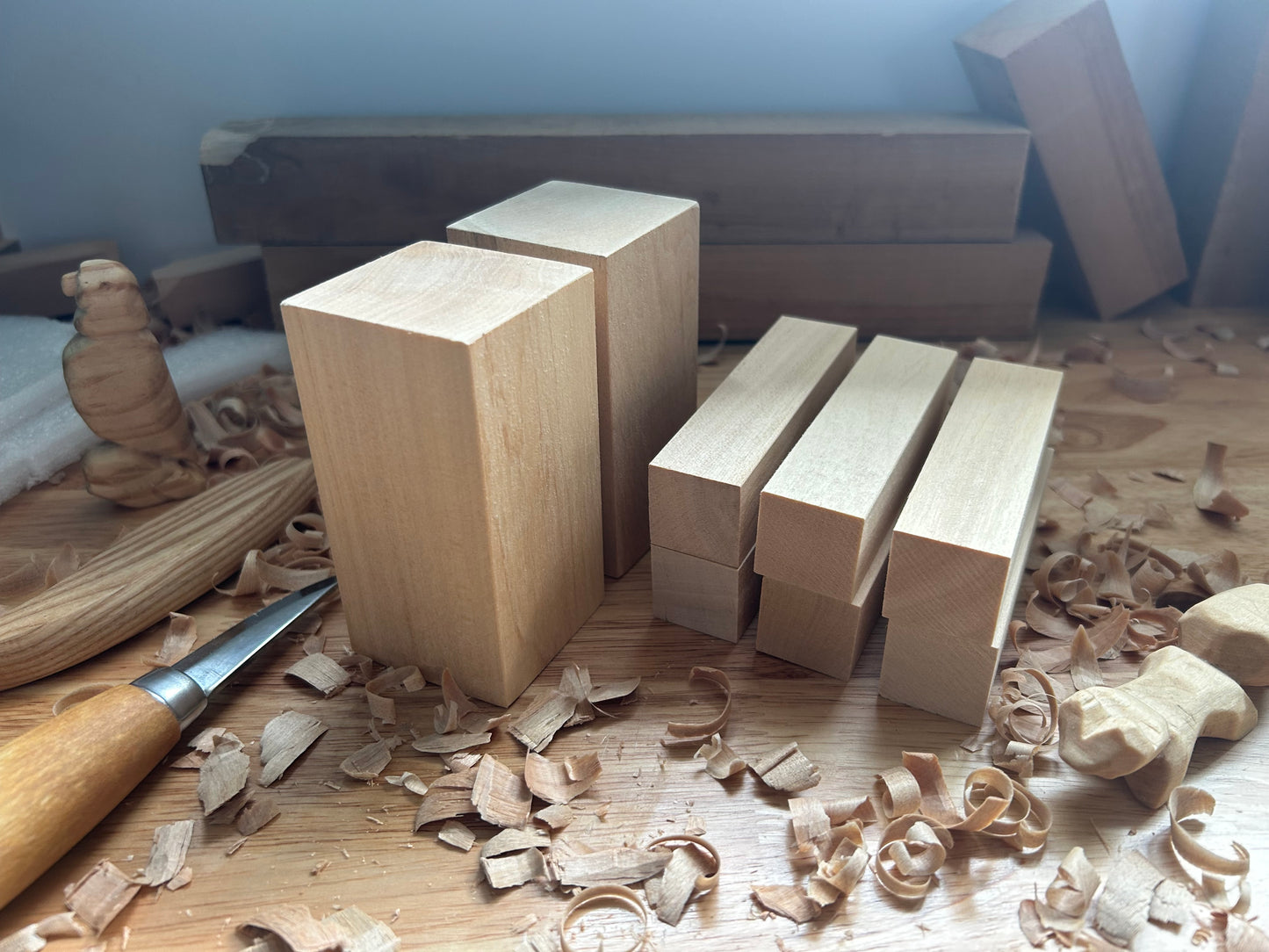 Basswood Carving Block Bundle - 2 Large + 6 Regular