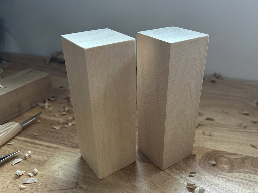 Basswood Carving Block Bundle - 2 × Extra Large (50 × 50 × 150 mm)