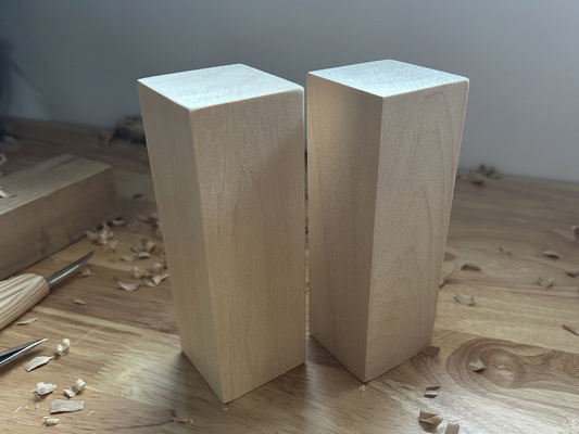 Basswood Carving Block Bundle - 2 × Extra Large (50 × 50 × 150 mm)
