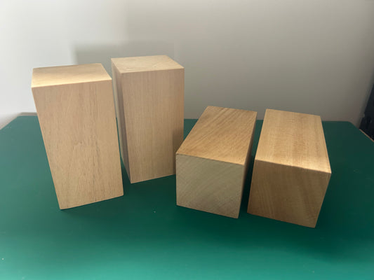 Basswood Carving Block Bundle - 4 × Large (50 × 50 × 100 mm)