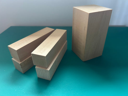 Basswood Starter Carving Bundle - 1 Large + 4 Regular Blocks